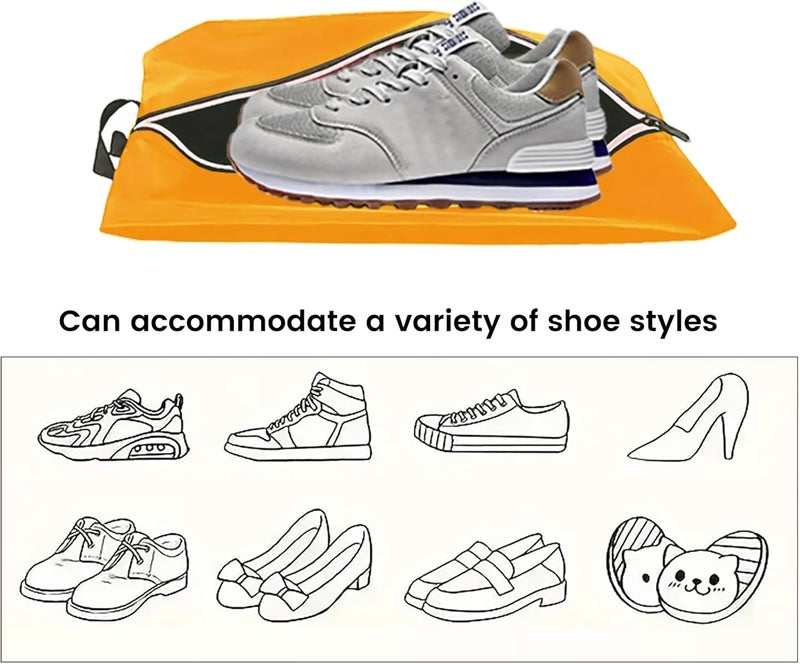 Smallan Golf Smell Proof Shoe Bag Lightweight Waterproof Zippered Sport Shoe Carrier Bags Golf Soccer Shoe Storage Organizer for Gym Sports Travel Work Golf Aceesories (Orange, US size 14) - Image 3